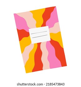 Illustration of a multicolored notebook isolated on white background