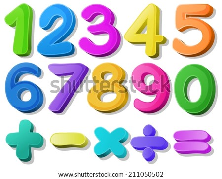 Illustration of multicolored number