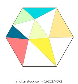 Illustration of a multi-colored polyhedron
