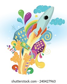Illustration multicolored of some variety graphics elements