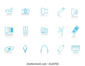 Illustration of multimedia icons