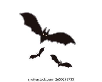 Illustration of multiple bats flying