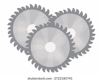 Illustration von mehreren Klingen für eine elektrische Kreissäge