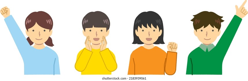 Illustration of multiple children on the upper body