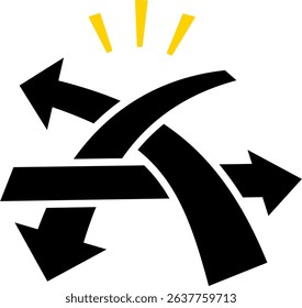 Illustration of multiple crossed arrows