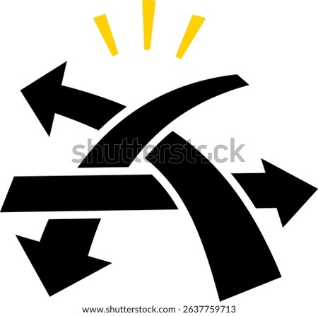 Illustration of multiple crossed arrows