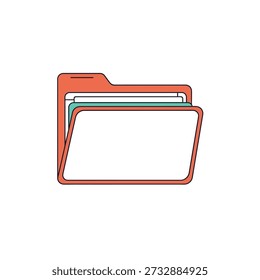 Illustration of multiple empty file folders stacked together