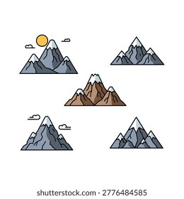 Illustration of multiple mountain peaks