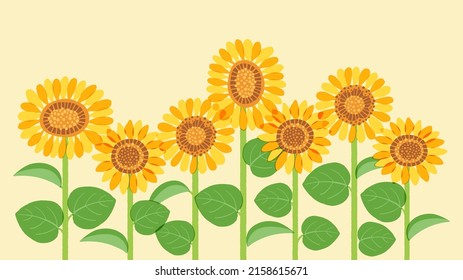 Es una ilustración de varios girasoles.Datos vectores que es fácil de editar.