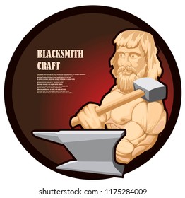 Illustration of a muscular blacksmith with a beard