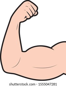 Illustration of muscular right arm