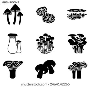 Illustration of mushroom and fungi modern icon concept ui ux icon for website, app, presentaion, flyer, brochure etc.