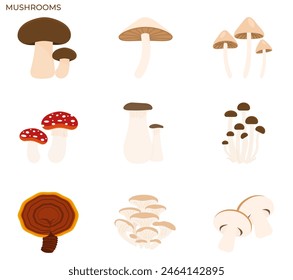 Illustration of mushroom and fungi modern icon concept ui ux icon for website, app, presentaion, flyer, brochure etc.