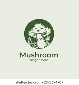 Illustration Mushroom logo, mushroom fern logo