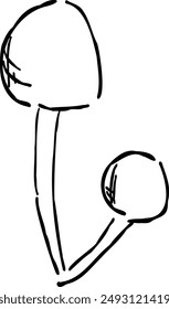 Illustration of mushrooms seen in autumn.