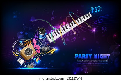 Illustration Of Music Background With Guitar