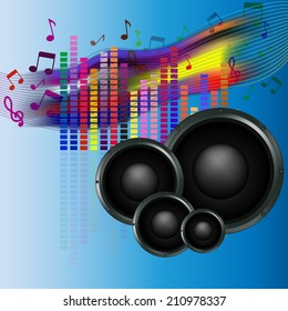 illustration of music equaliser bar in black background