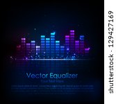 illustration of music equaliser bar in shiny background