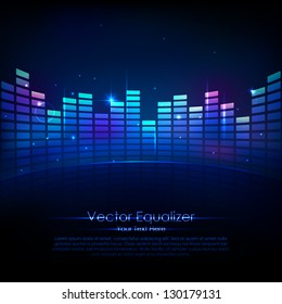 Illustration Of Music Equalizer Bar In Shiny Background
