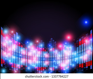 Illustration Music Equalizer Bar Shiny Background Stock Vector (Royalty ...