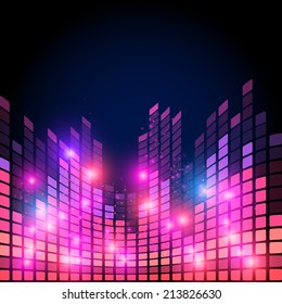 Illustration of music equalizer bar in shiny background