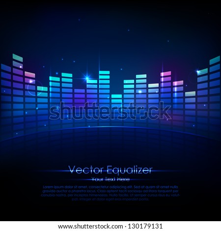 Illustration of music equalizer bar in shiny background