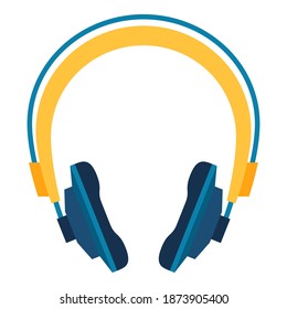 Illustration of music headphones. Stylized musical icon.