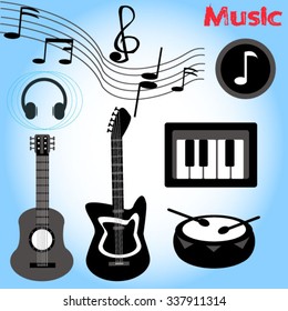 Illustration of a music icon, vector illustration