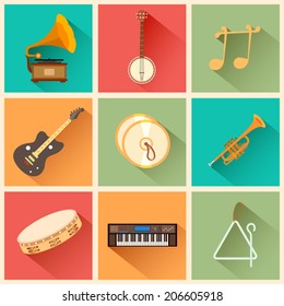 ilustración de instrumento musical en estilo plano