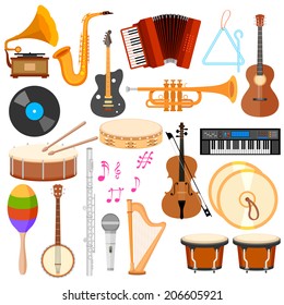 illustration of music instrument in flat style