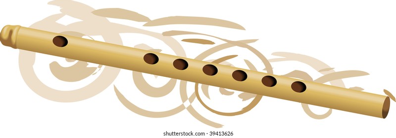 Illustration of music instruments of flute 	