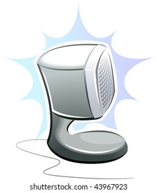 Illustration of music instruments with speaker	