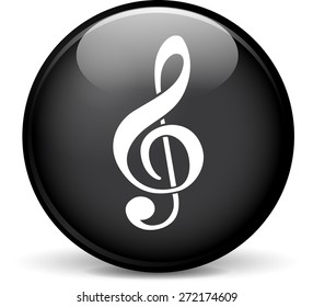 Illustration of music modern design black sphere icon