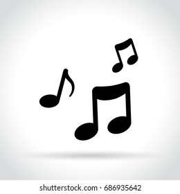 Illustration of music notes icon on white background