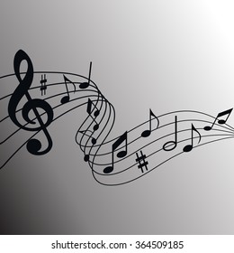 Illustration of music, the songs, notes, the melodies on a music background, music notes, music festival, music vector