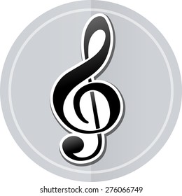 Illustration of music sticker icon simple design