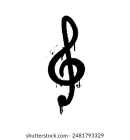 illustration of music symbols drawn with graffiti art