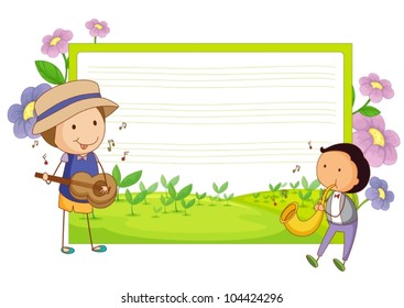 illustration of a music template