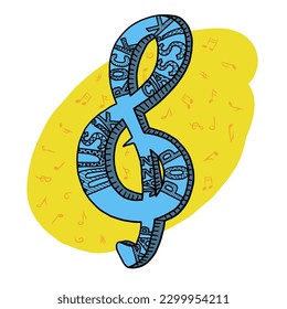 illustration of musical clef and notes