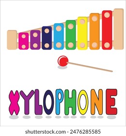 Illustration of musical instrument for a baby. Xylophone instument for education suitable for children and education