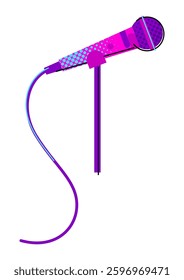 Illustration of musical microphone. Music party or rock concert creative image.