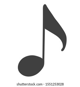 Illustration of musical note isolated on white background. Design layout for banners presentations, flyers, posters and invitations. Vector modern flat design musical note.