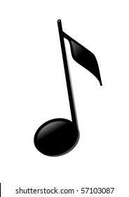 Illustration of musical note on white background. Vector