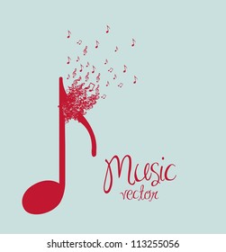 Illustration of musical notes forming a larger note, music, sound, vector illustration