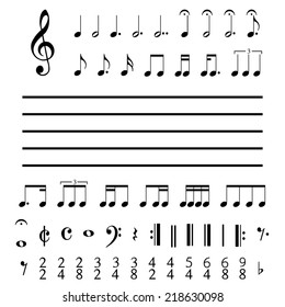 An Illustration of Musical Notes and Numbers