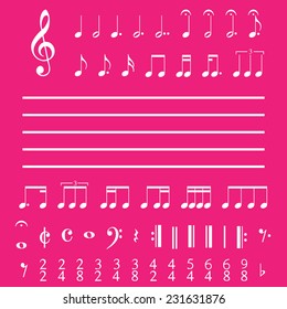 An Illustration of Musical Notes and Numbers