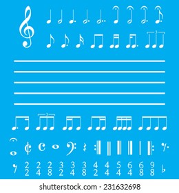 An Illustration of Musical Notes and Numbers