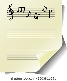 Illustration of musical notes on a sheet