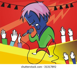 Illustration of  musical performance on the stage	