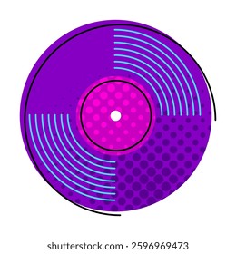 Illustration of musical record. Music party or rock concert creative image.